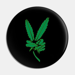 Weed Peace Sign Pin