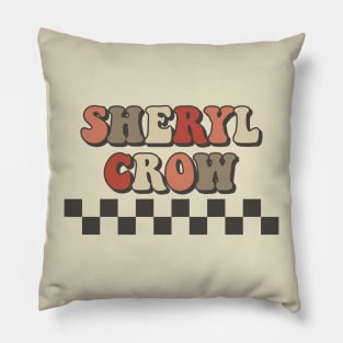 Sheryl Crow Checkered Retro Groovy Style Pillow