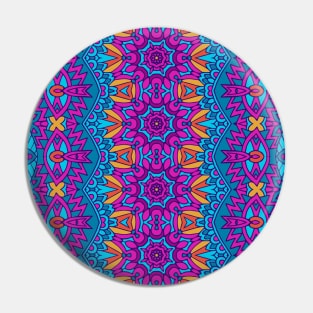 Colorful Oriental Rug Mandala Boho Pattern Pin