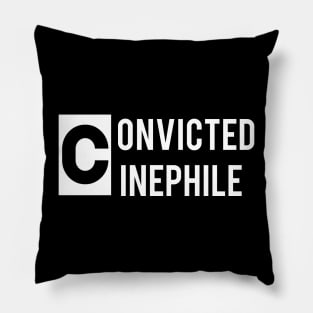 Convicted Cinephile logo white Pillow