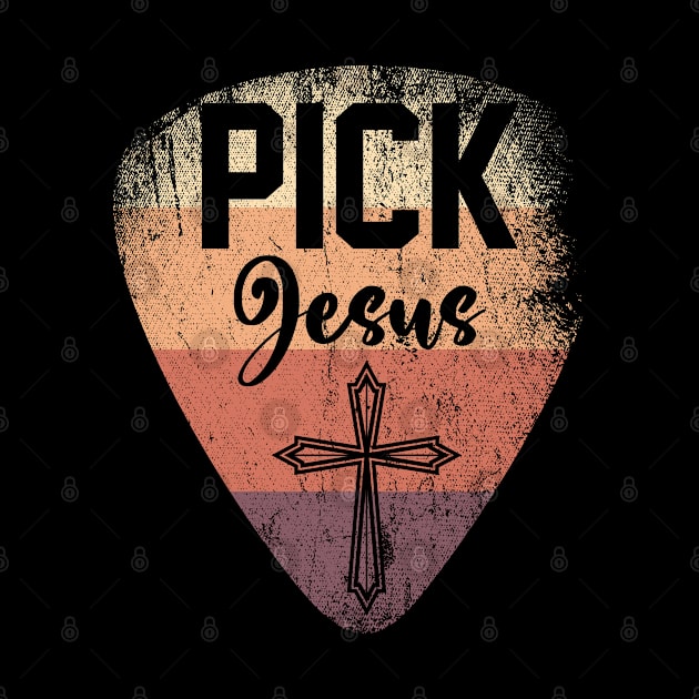 Guitar Cross Pick Jesus by ShirtsShirtsndmoreShirts