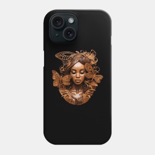 Wooden Carving of a Braided African Woman Phone Case