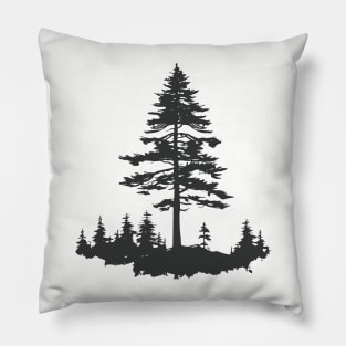 Pine Tree Gift, Trees, Camping, Hiking, Nature lovers - Dark Version Pillow