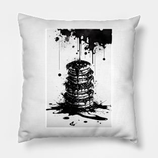 A Stack of Inky Pancakes Pillow