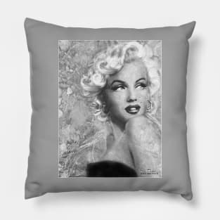 Marilyn Danella Ice bw Pillow