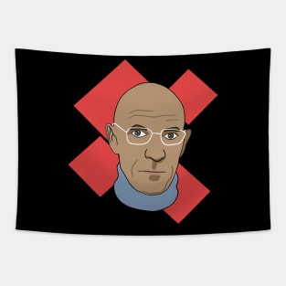 Michel Foucault - Portrait With Squares Tapestry