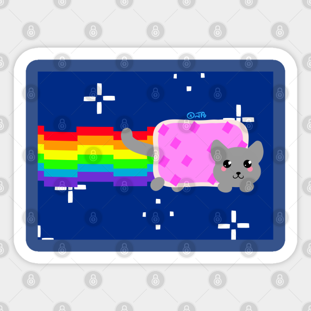 Nyan Cat Nyan Cat Rainbow Autocollant Teepublic Fr