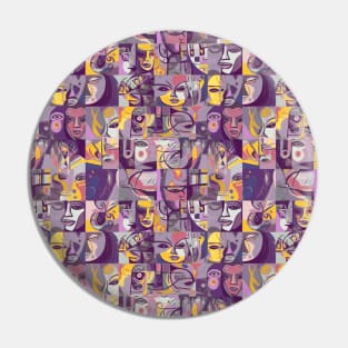 Cubism faces people Pin