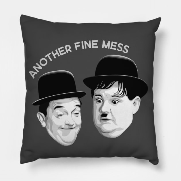 Laurel & Hardy - Another Fine Mess Pillow by PlaidDesign