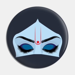 Krishna eyes on blue Pin