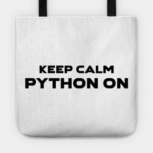 Keep Calm Python On Programming Tote