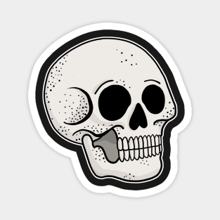 Traditional Tattoo Smiling Skull Head Without Eyes Magnet