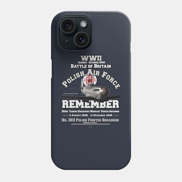 No. 303 Polish Squadron - Dywizjon 303 Phone Case by comancha