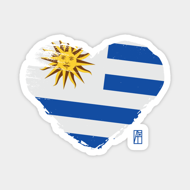 I love my country. I love Uruguay. I am a patriot. In my heart, there is always the flag of Uruguay Magnet by ArtProjectShop