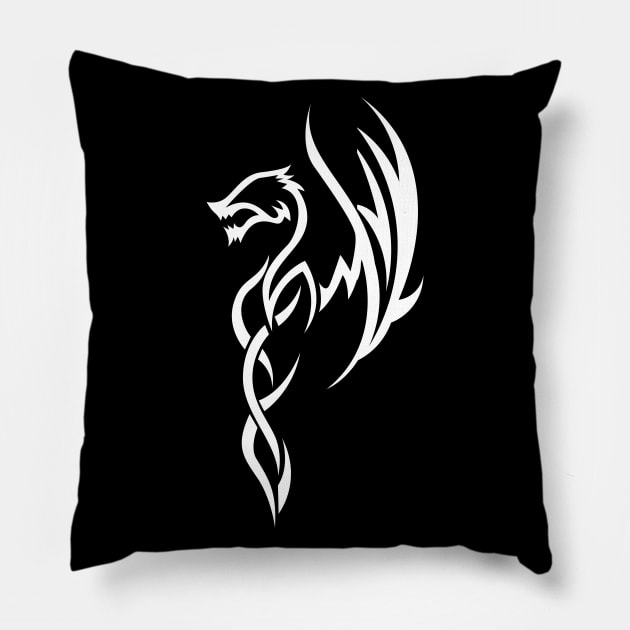 Dragon Tattoo Cool Cute Creature Animal Chinese Pillow by Onceer