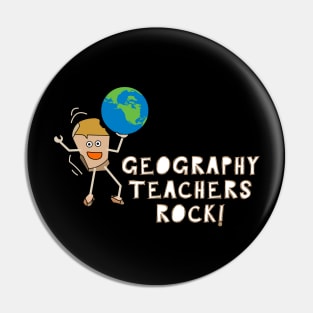 Geography Teachers Rock White Text Pin