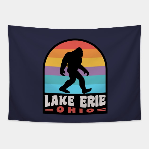 Lake Erie Ohio Bigfoot Sasquatch Cleveland OH Tapestry by PodDesignShop