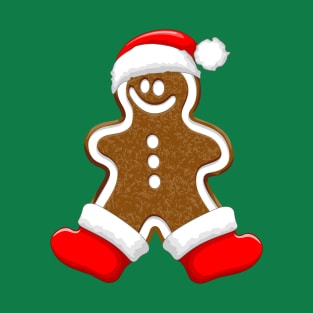 Gingerbread Man Christmas Santa Claus Cookie T-Shirt