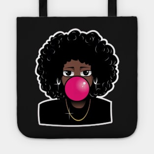 Big Curly Afro Natural Hair Black Woman Tote