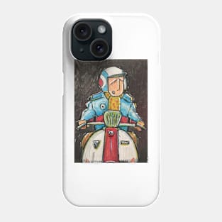 Retro Scooter, Classic Scooter, Scooterist, Scootering, Scooter Rider, Mod Art Phone Case