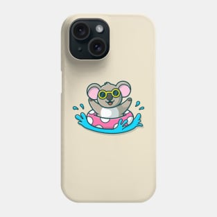 Cute Koala Floating With Swimming Tires Phone Case