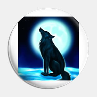 Wolf moon Pin