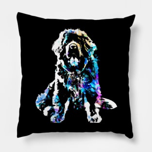 Newfoundland Large Working Dog Stencil Artwork Pillow