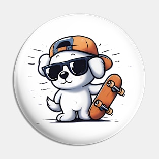 Skater Puppy Pin