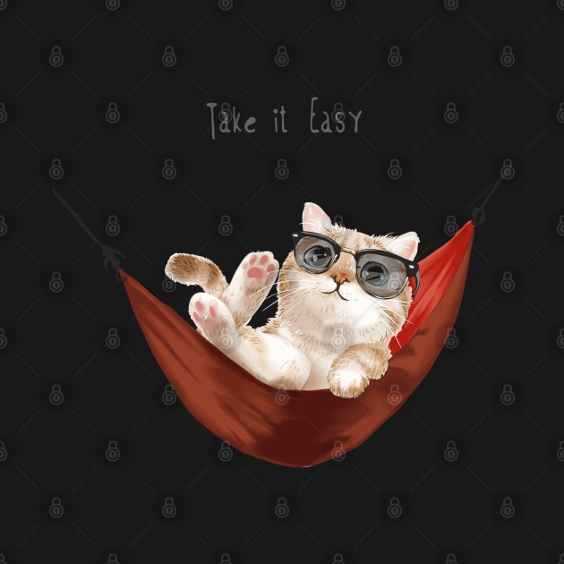 Take It Easy Kitten by Mako Design 