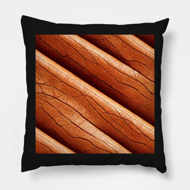 Cracked Brown Imitation leather, natural and ecological leather print #13 Pillow by Endless-Designs