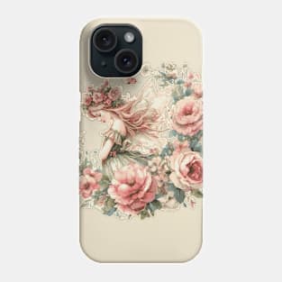 Vintage Cottagecore Fairy with Flowers Phone Case