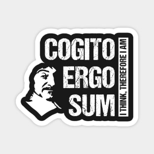 Cogito Ergo Sum René Descartes Philosophy T-Shirt Distressed Magnet