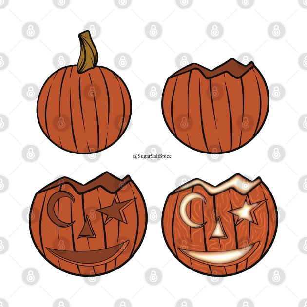 Pumpkin carving process by SugarSaltSpice