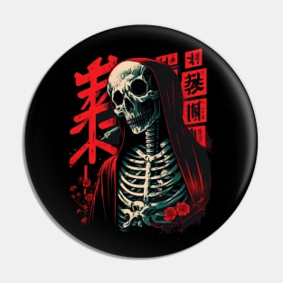 The Grim Robe A Skeleton's Stylish Attire Pin