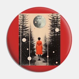 Make a mystical wish to the full moon (woman) Pin