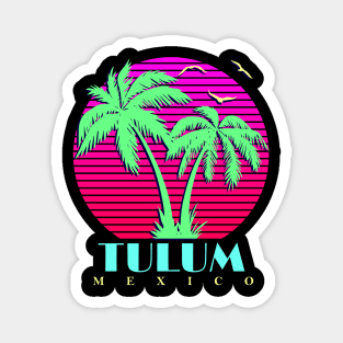 Tulum Mexico Palm Trees Sunset Magnet