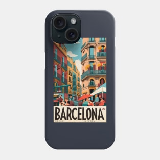 A Vintage Travel Art of Barcelona - Spain Phone Case