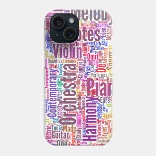 Melody Music Orchestra Silhouette Shape Text Word Cloud Phone Case