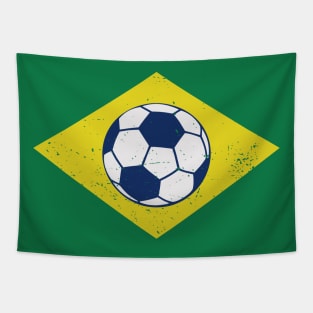 Brazil Soccer Ball Flag Tapestry