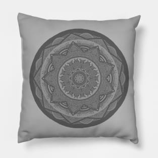 Gray Mandala Pillow