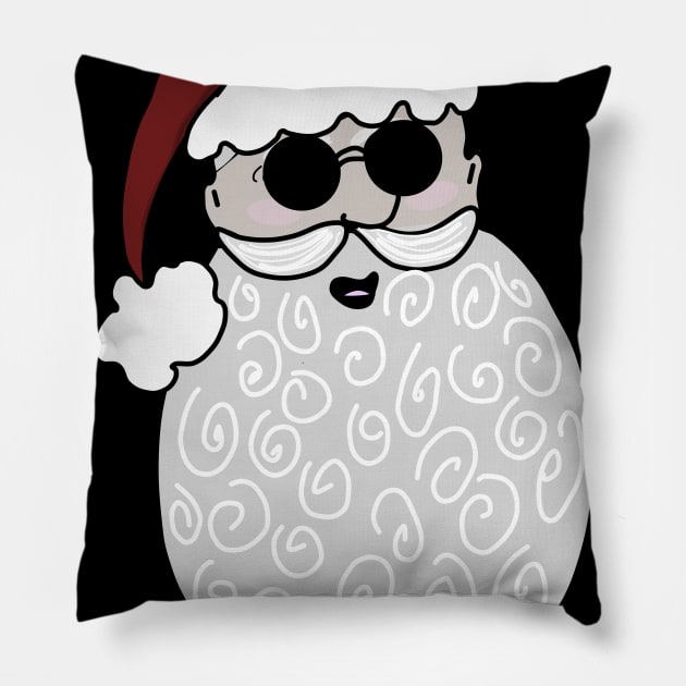 Badass santa with glasses Pillow by GribouilleTherapie