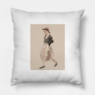 Fashion woman illustration minimal style Pillow