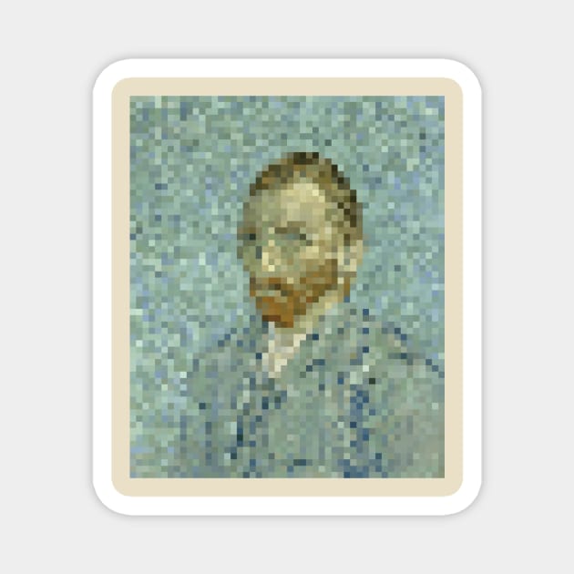 Van Gogh Self Portrait Pixel Art Magnet by christinegames