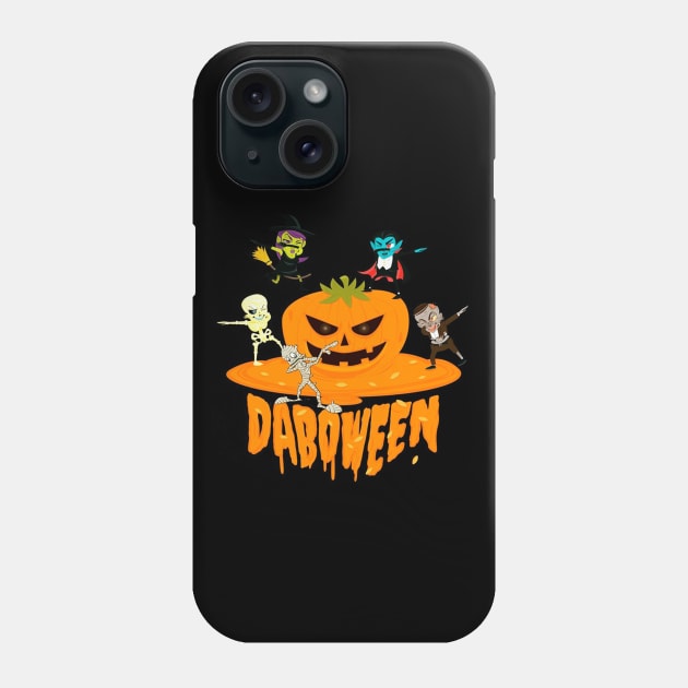 Dabbing Vampire Witch Skeleton Zombie Mummy Halloween Phone Case by klausgaiser