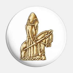 Daring Cavalier: The Lewis Chessmen Knight Design Pin