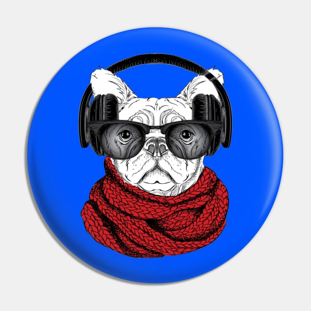 Dog in glasses, winter scarf and with headphones Pin by amramna