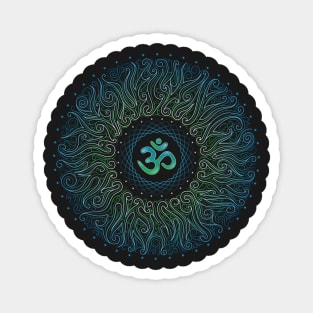 Pranava Yoga. Shanti Om. Mandala Magnet