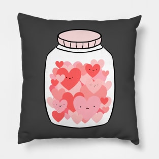 A jar fill with hearts valentines day Pillow