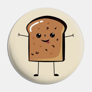 Cute Kawaii Banana Bread Graphic Pin