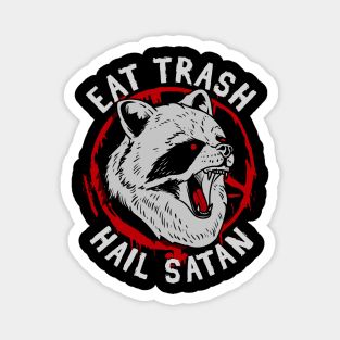 Eat Trash Hail Satan T-Shirt I Pentagram Possum Magnet